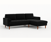 9122 Velvet 3 Seater - Charcoal