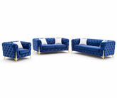 Turkish Tufted Sofa Set 3+2+1 - Blue