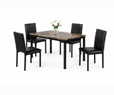 T 1520 Marble 4 Seater Dining Set - Brown