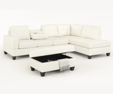 Roma Leather PU Sectional - White