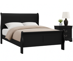 LP Bedroom Set + Box Spring Bedroom Set - Black