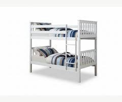 B101 Wooden Bunk Bed (Single by Single) - White