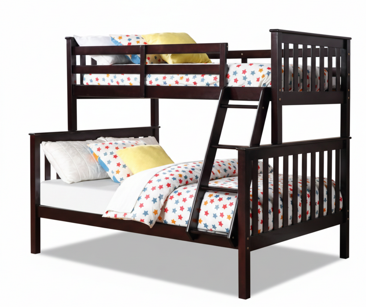 B-122 Wooden Bunk Bed (Single/Double) - Brown