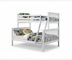 B-122 Wooden Bunk Bed (Single/Double) - White