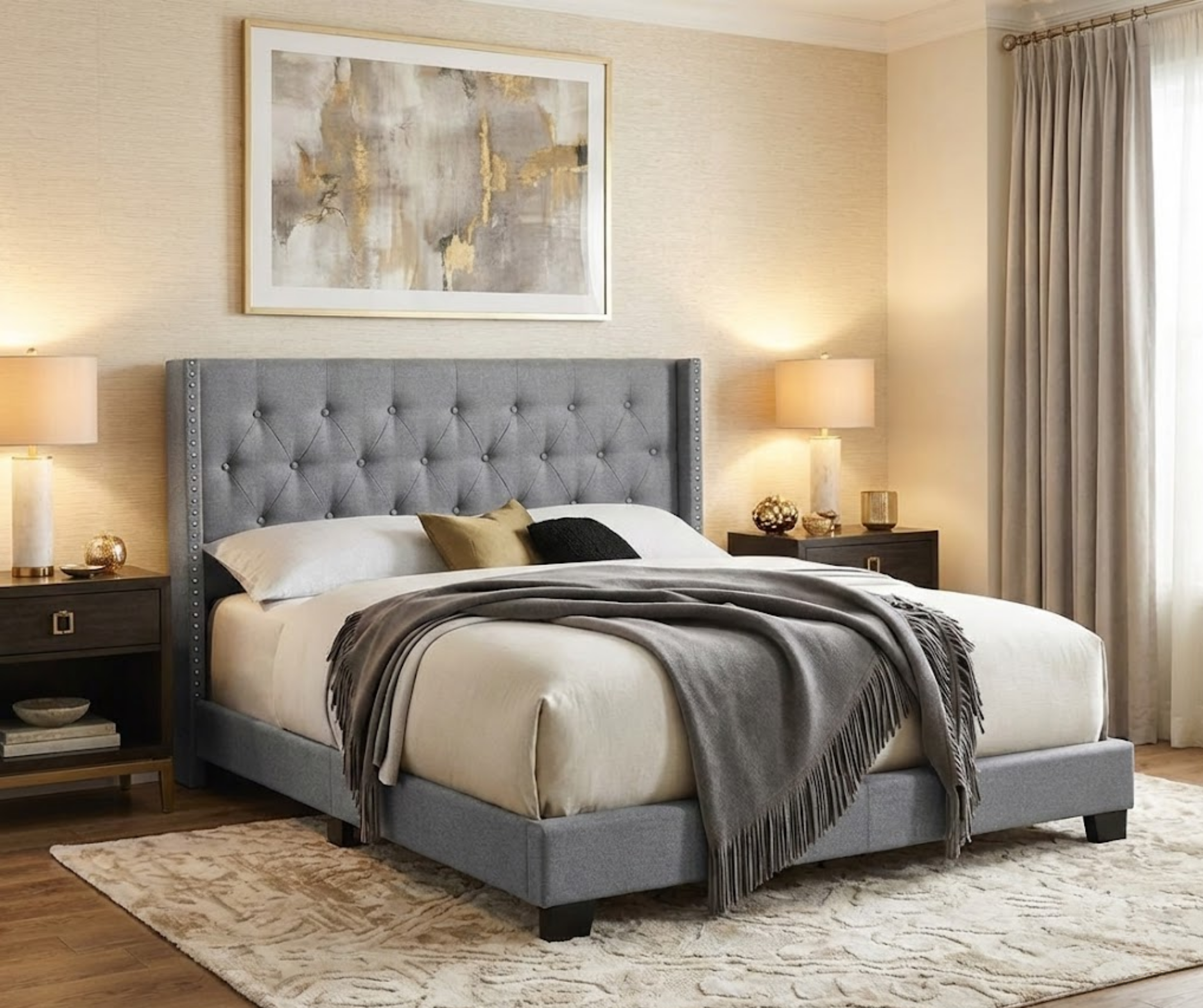 Jomar Bed - Grey