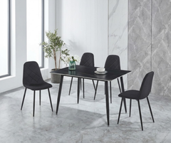 DT-15 Dining Set (4 Chairs) - Black Chairs