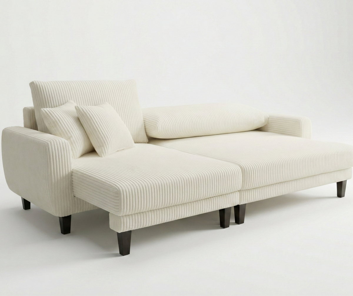 2507 Half Split Fabric Sectional - Beige