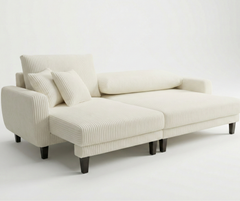 2507 Half Split Fabric Sectional - Beige