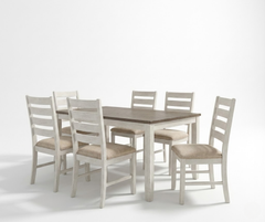 Melbourne Dining Set - Brown Top / White Base