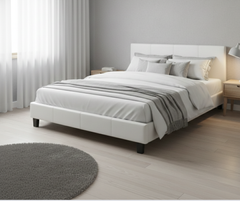 Leather Faux 713 Bed - White