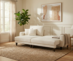 2507 Half Split Fabric Sectional - Beige