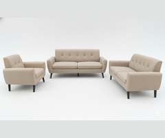 Juno Sofa Set 3+2+1 - Beige PU Leather
